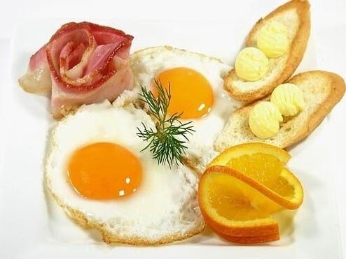 pržena jaja sa slaninom kao zabranjena hrana za gastritis